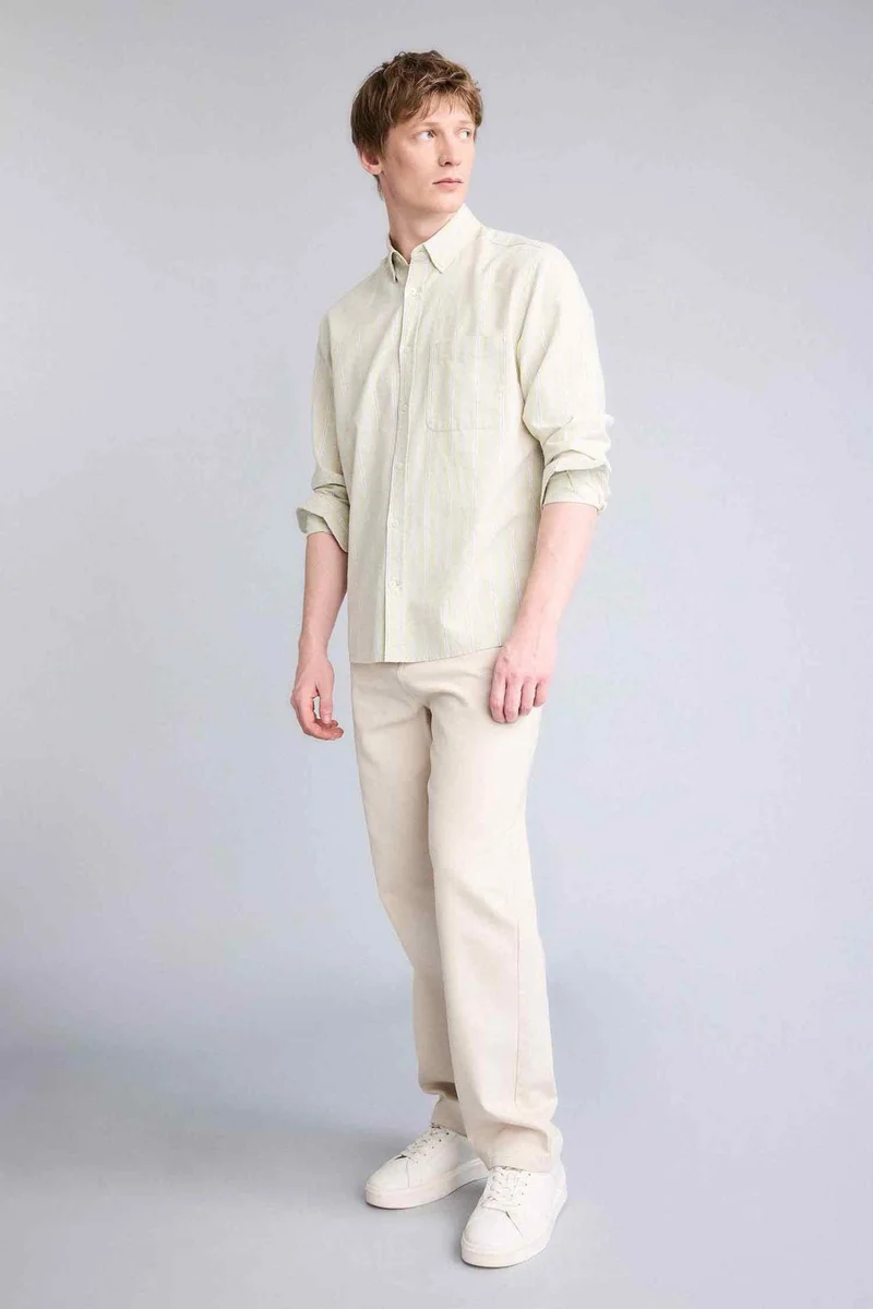 ديفاكتو Mixed Linen Shirt