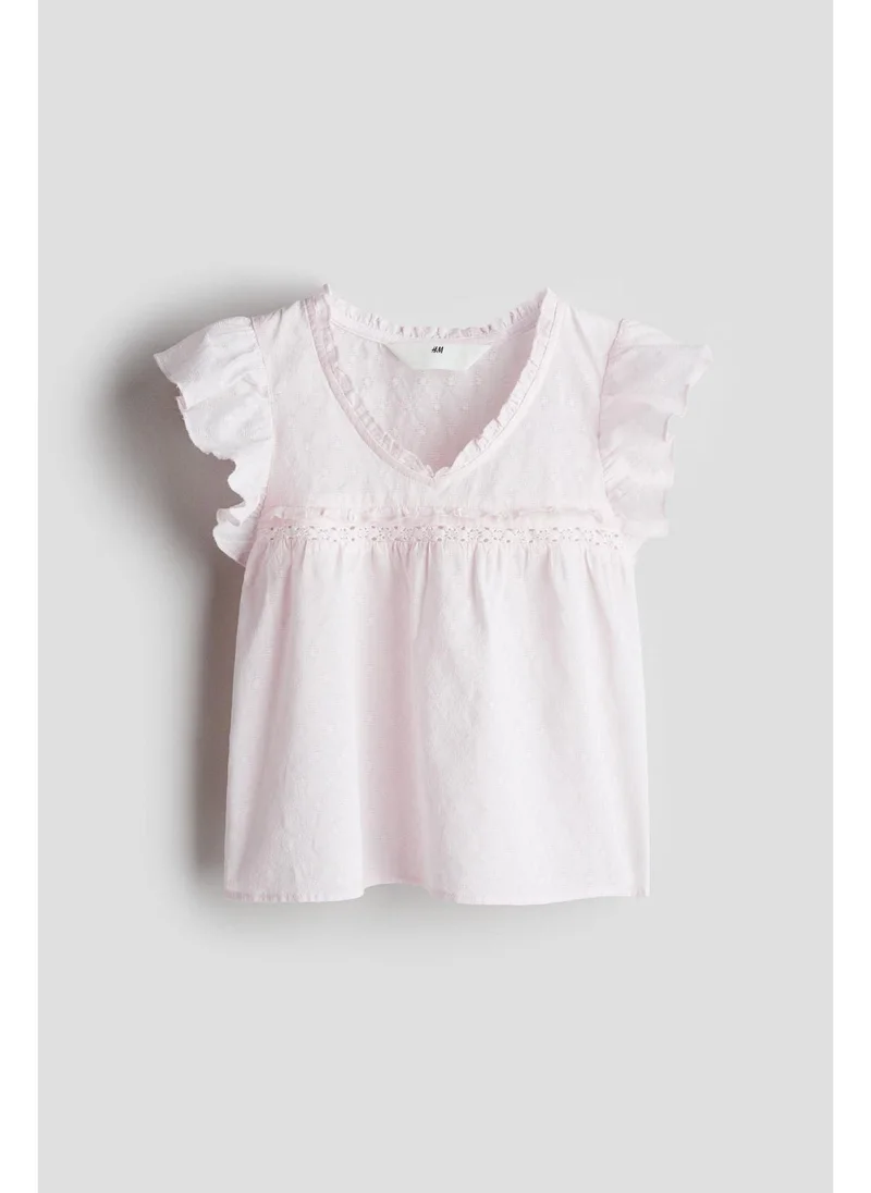 H&M Frill-trimmed cotton blouse