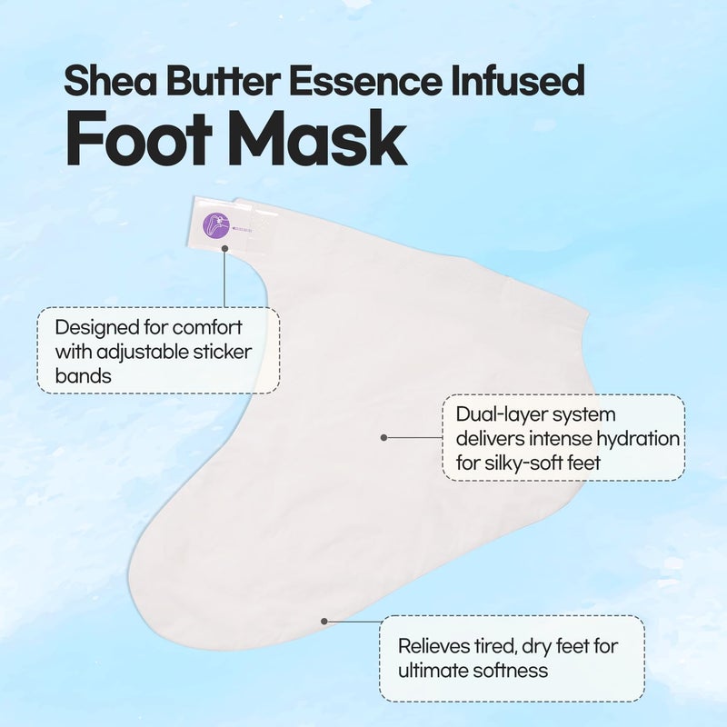 Epielle Intensive Repairing Foot Mask 6 Pairs, Renew and Soften with Coconut Oil & Milk Extract, Deep Moisturizing Socks for Dry, Cracked Feet, Self Care Gifts for Women, Spa Kit, Stocking Stuffers - Image 4