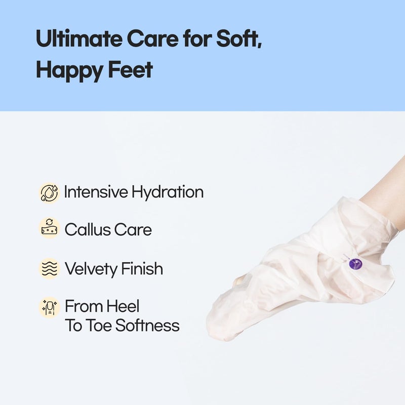 Epielle Intensive Repairing Foot Mask 6 Pairs, Renew and Soften with Coconut Oil & Milk Extract, Deep Moisturizing Socks for Dry, Cracked Feet, Self Care Gifts for Women, Spa Kit, Stocking Stuffers - Image 3