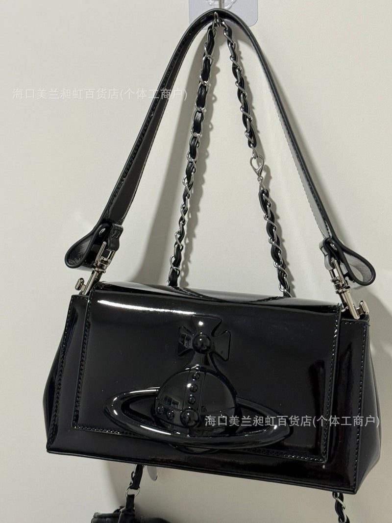 Empress Dowager Saturn Underarm Bag Embossed Underarm 3D Large Saturn Punk Style Small Square Bag Hazel Shoulder - Image 5