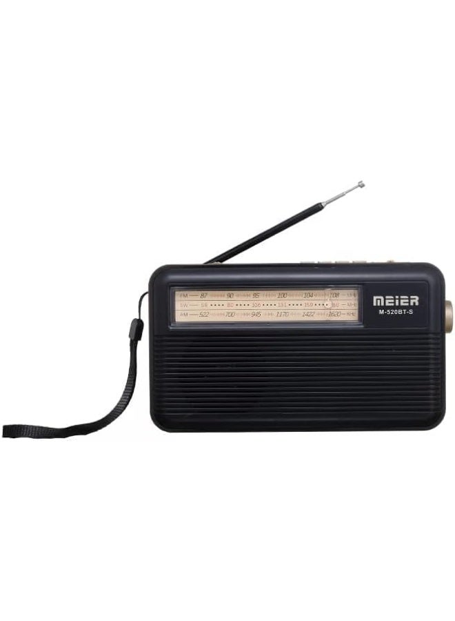 Meier M-521BT-S 3-Band Portable FM/AM/SW Radio with Solar Light & Rechargeable Battery - Image 1