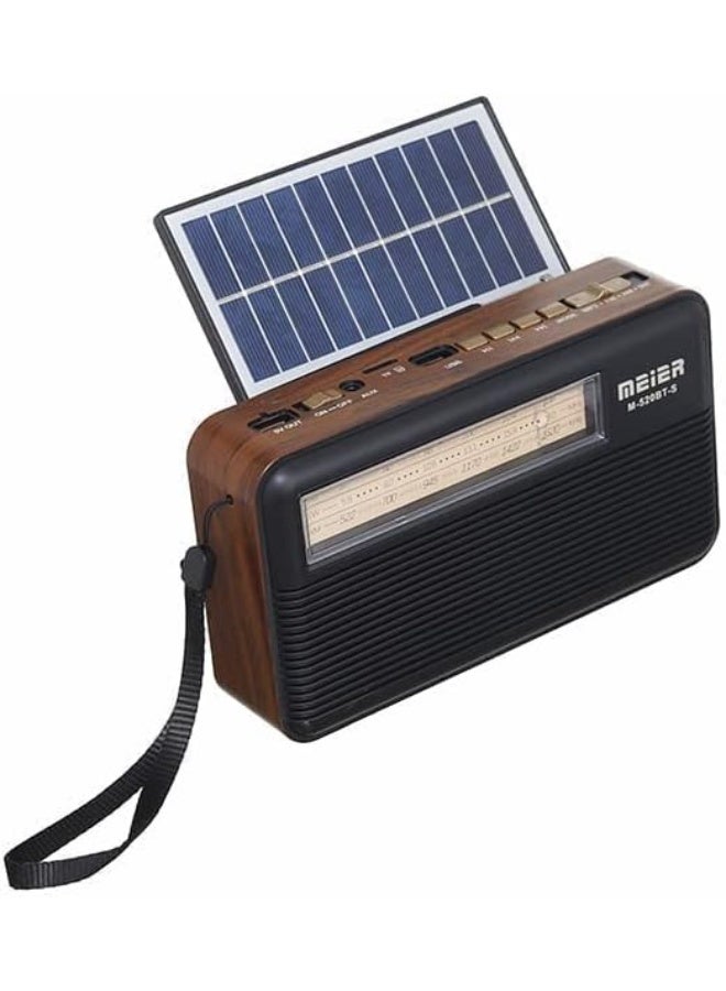 Meier M-521BT-S 3-Band Portable FM/AM/SW Radio with Solar Light & Rechargeable Battery - Image 2