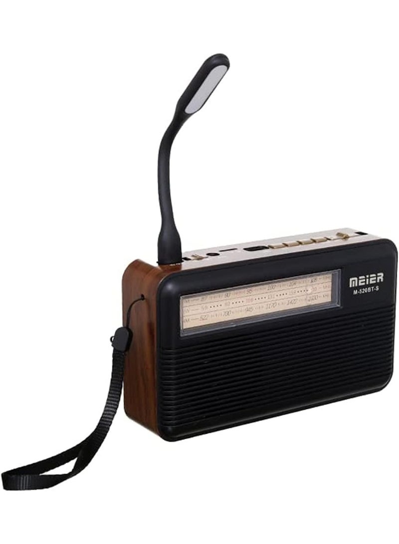 Meier M-521BT-S 3-Band Portable FM/AM/SW Radio with Solar Light & Rechargeable Battery - Image 5