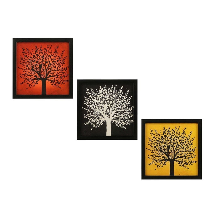 3 PIECE SET OF FRAMED WALL HANGING DECOR MODERN ART1066 PRINTS 87 INCH X 87 INCH WITHOUT GLASSMULTICOLOUR