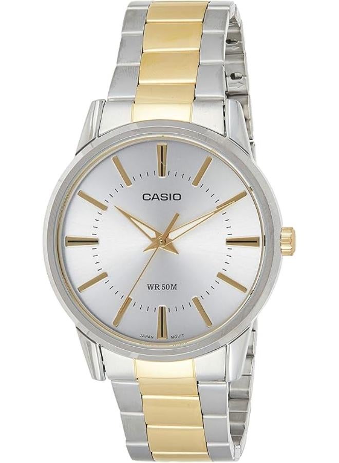 Casio Men's White Dial Stainless Steel Band Watch - MTP-1303SG-7AVDF, Analog, Quartz - Image 1
