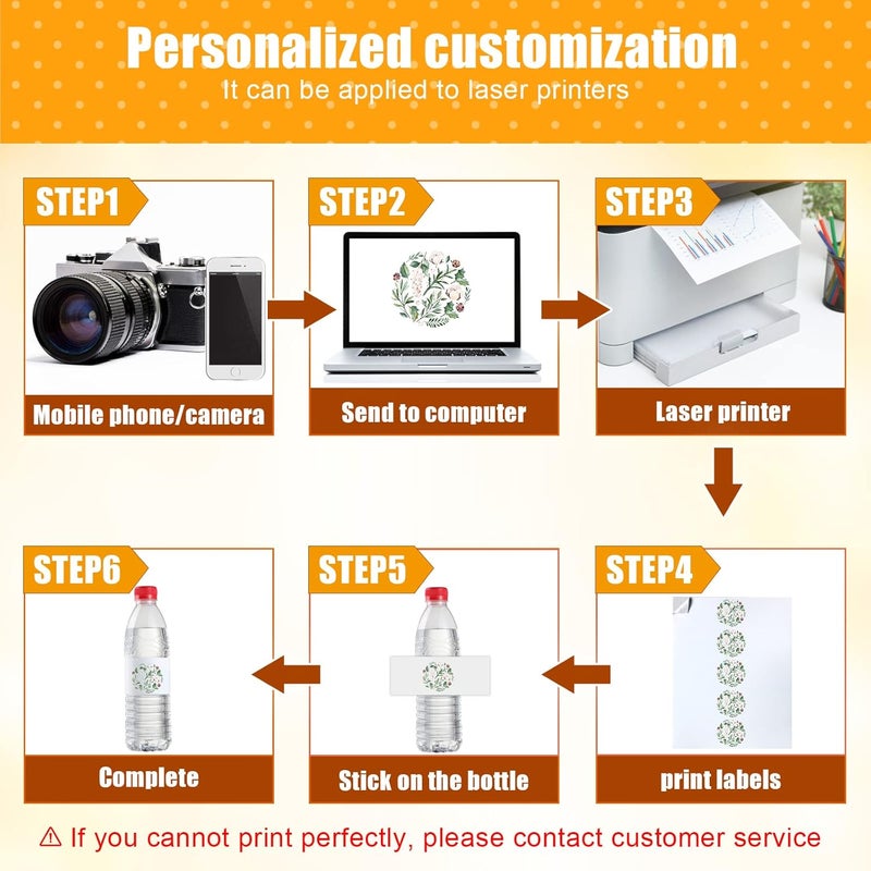 klarako Printable Water Bottle Labels for Laser, Waterproof Blank Bottle Stickers Adhesive Personalized Bottle Label Wraparound Rectangle Bottle Label Sticker(240 Pieces) - Image 2