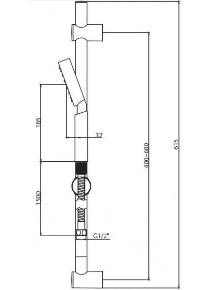 NSK 3 Function Sliding Hand Shower Chrome  - Image 2