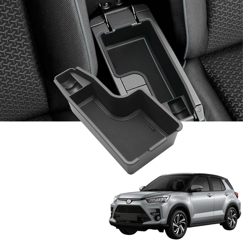TRX AUTO Center Console Armrest Organizer for Toyota Raize (2020-2025) | Custom Fit Armrest Storage Tray with Non-Slip Liner | Organizer for Armrest Storage | Interior Accessories for Toyota Raize - Image 1