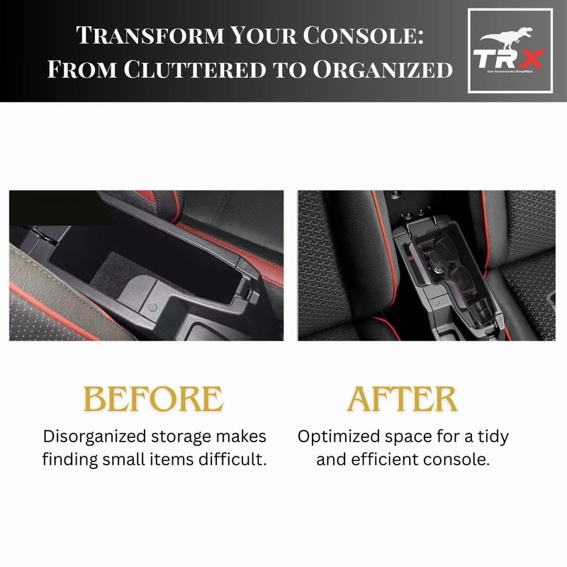 TRX AUTO Center Console Armrest Organizer for Toyota Raize (2020-2025) | Custom Fit Armrest Storage Tray with Non-Slip Liner | Organizer for Armrest Storage | Interior Accessories for Toyota Raize - Image 3