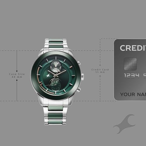 Fastrack Analog Men Green Green Oceanyx-Ceramic Quartz Round Dial Watch,Solid Strap Material,Band-3304KD04 - Image 3
