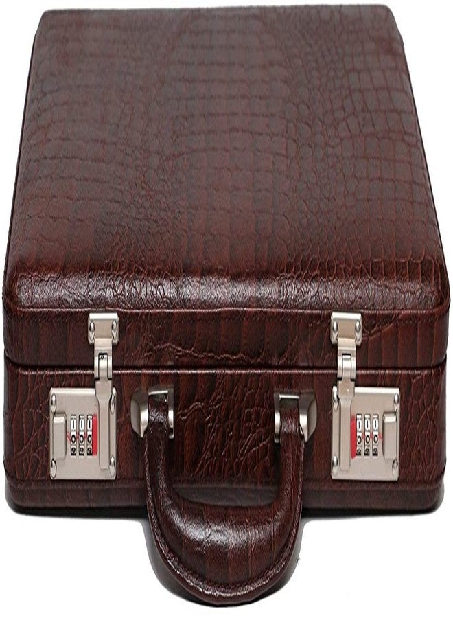 ACEKING LEATHER BRIEFCASE FOR MEN OFFICE USE SUITACASE BAG WITH INNER MESH POCKETS COLOR (CROC BROWN) - Image 1