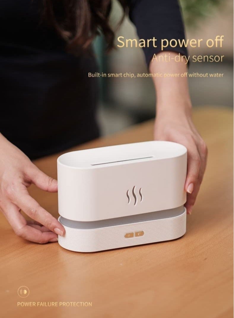 ELTRAZONE Humidifier Flame Aroma Diffuser Aromatherapy, 180ml (White) - Image 2