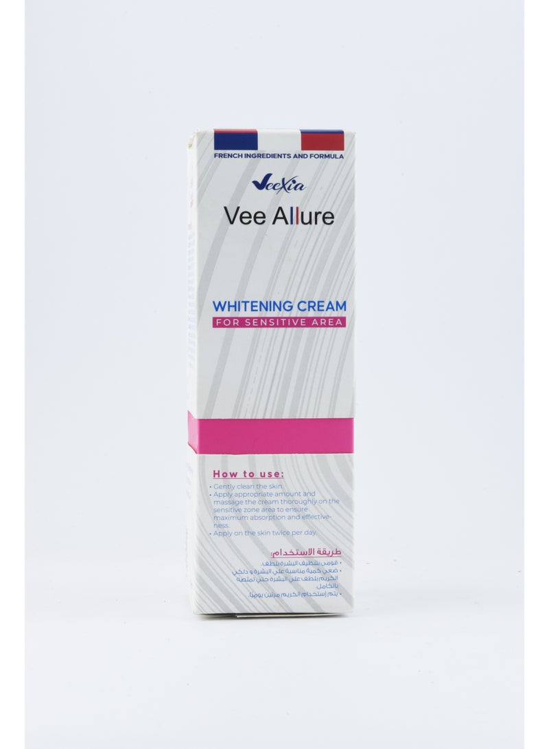 Veexia Vee Allure Whitening Cream for sensitive areas | for men & women | French formula with Sepiwhite™, Sepicalm™, Niacinamide, & Vitamin C  | All skin types | 50 gm - Image 2