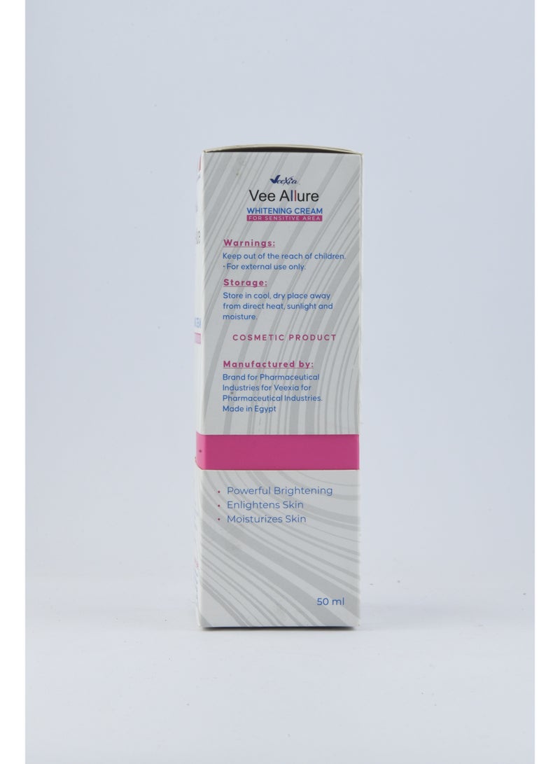 Veexia Vee Allure Whitening Cream for sensitive areas | for men & women | French formula with Sepiwhite™, Sepicalm™, Niacinamide, & Vitamin C  | All skin types | 50 gm - Image 3