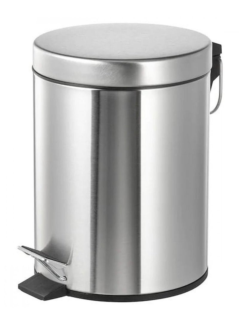Dust Bin With Pedal Silver 7L 