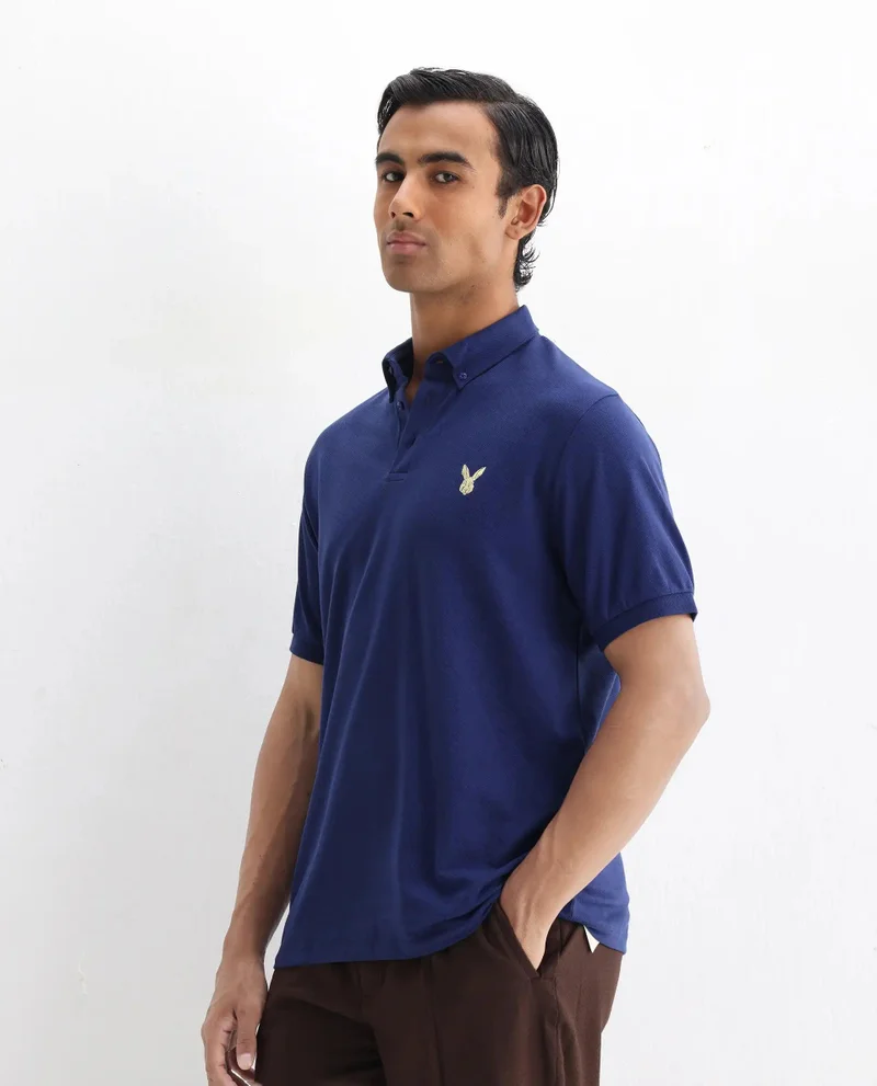 Rare Rabbit Men's Embroidered Logo Cotton Polo