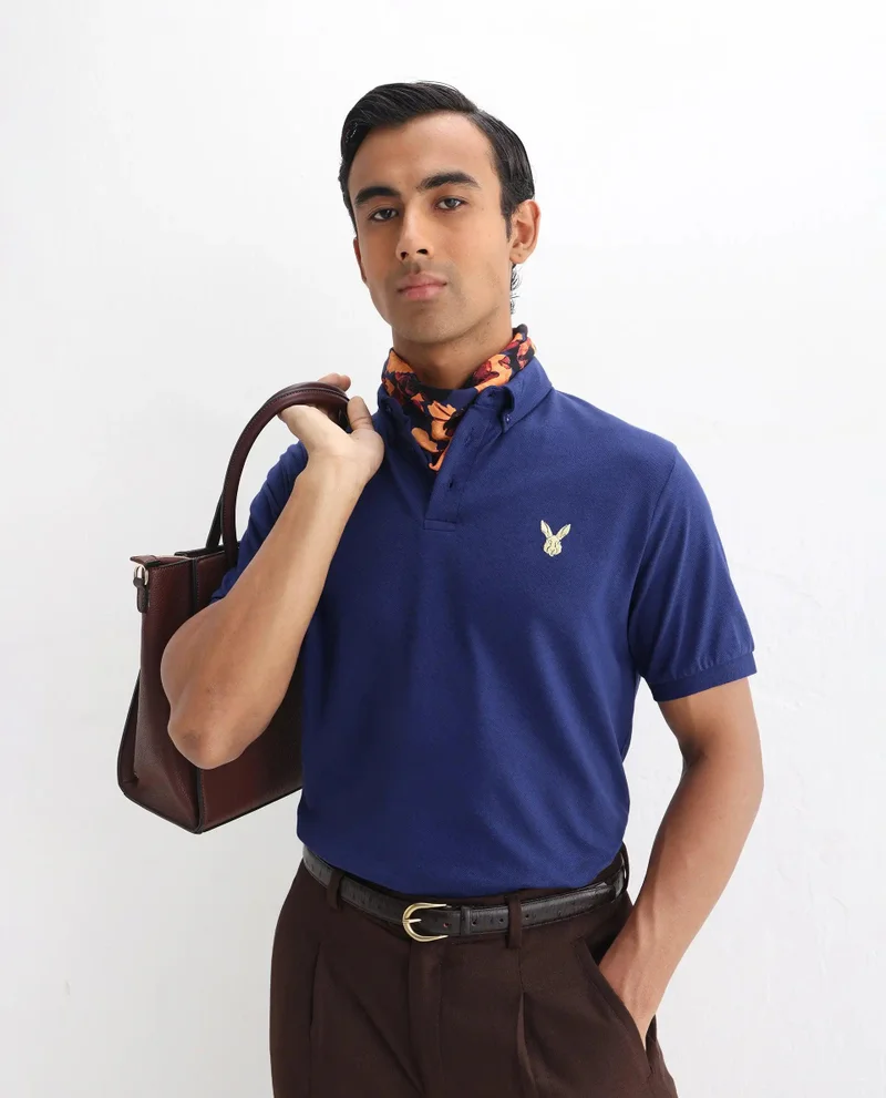 Rare Rabbit Men's Embroidered Logo Cotton Polo