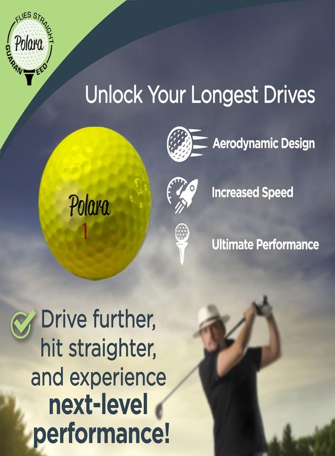 Polara Golf XD Yellow Extra Distance Balls, Reduces Hooks and Slices, Pack of 12 - Image 2