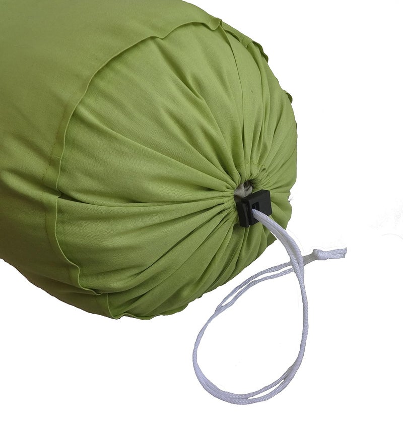 Saffron Light Green Bolster Cover Set of 2 Covers Round Bolster Cover for Sofa Deevan Couch Cotton 9 Diameter x 24 Long 22 cm Diameter x 60 cm Long Removable Cover - Image 1