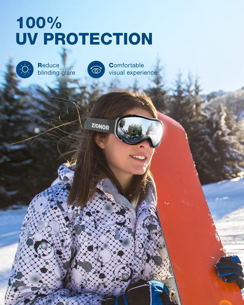 ZIONOR Lagopus Ski Snowboard Goggles UV Protection Anti fog Snow Goggles for Men Women Adult Youth - Image 4