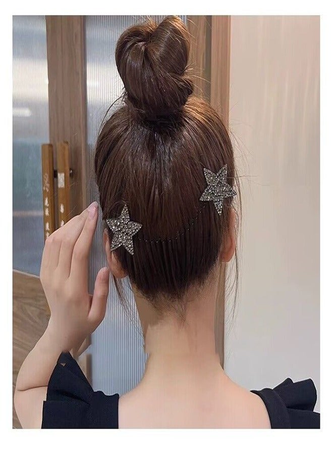 ZCM-HAPPY Multicolour Rhinestone Hair Comb Hair Piece Star Shape Hair Comb For Women And Girls - Image 4