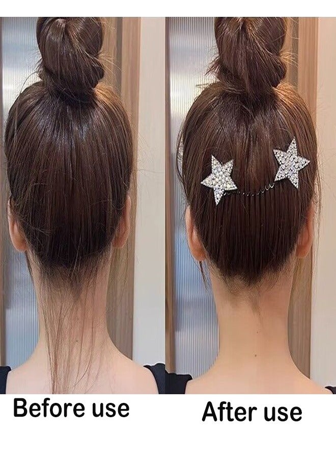 ZCM-HAPPY Multicolour Rhinestone Hair Comb Hair Piece Star Shape Hair Comb For Women And Girls - Image 3
