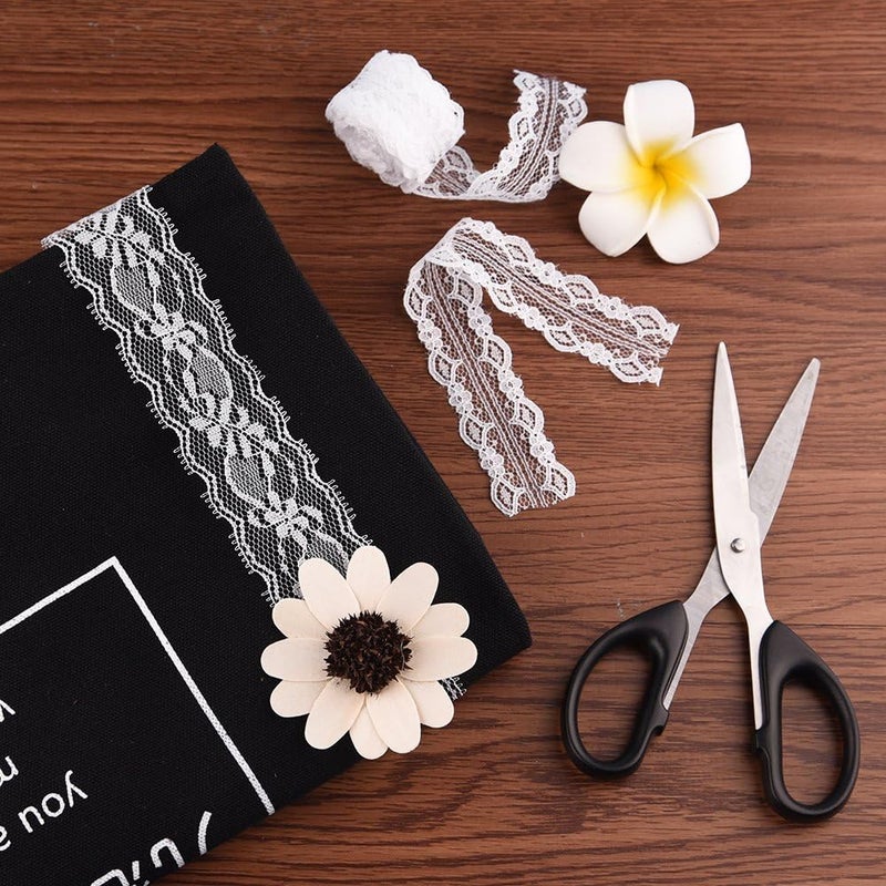 FEPITO 39.6 Yards White Lace Ribbon 12 Rolls Assorted Lace Trim Ribbon for Sewing and Bridal Wedding Scalloped Decorations - Image 5