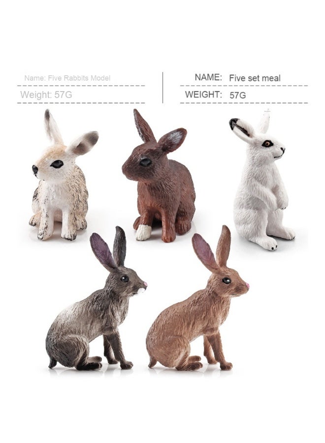 NIBEMINENT Realistic Forest Wild Rabbit Model Figurine