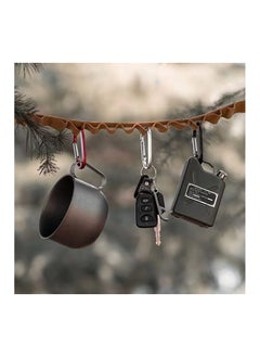 ماركة غير محددة Carabiner Clip Keychain D Ring - 3 بوصات من الألومنيوم Caribiner 6 Pack - مشابك مفاتيح بخطاف زنبركي صغير للحزام، زجاجة مياه، حقيبة الظهر، العلم، جلد الكلب (شكل D مستدير أسود)  - Image 4