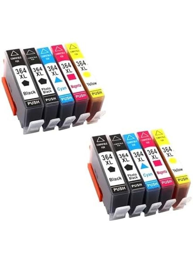 حبر متوافق 364XL 4 أسود، 2 سماوي، 2 أصفر، 2 أرجواني لطابعات HP Photosmart 6520، 7510، 7515، 7520 - Image 1