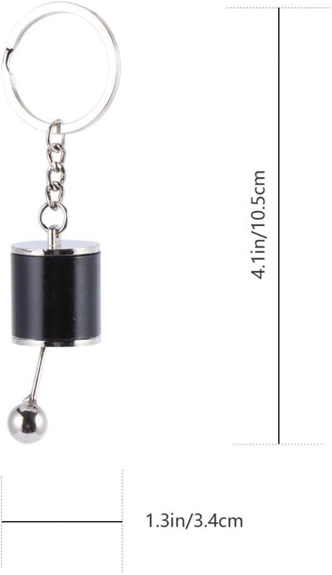 2pcs Metal Manual Transmission Gear Keychain Set Black and Silver Auto Model Shifter Pendant for Car Enthusiasts and Drivers - Image 1