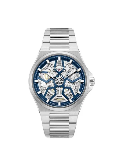 Kenneth Cole New York Verrazzano Men's 43.5mm Automatic Watch with Silver Dial & Stainless Steel Bracelet