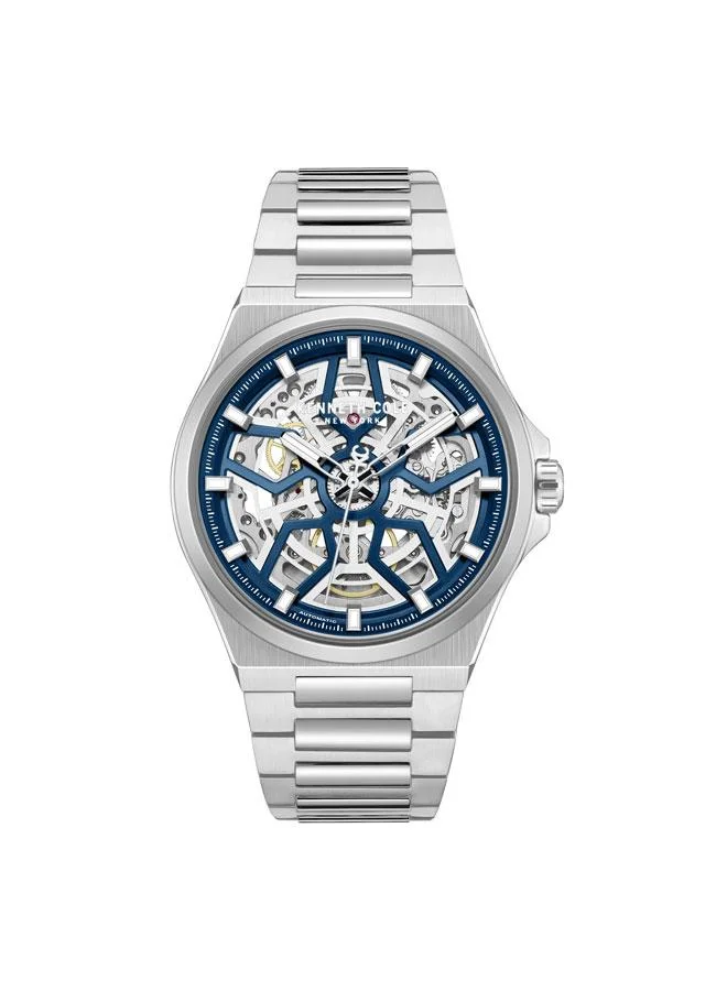 Kenneth Cole New York Verrazzano Men's 43.5mm Automatic Watch with Silver Dial & Stainless Steel Bracelet