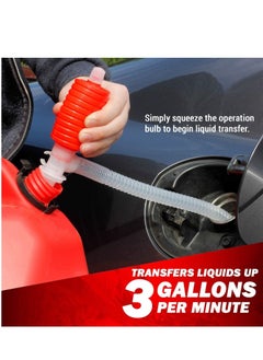 SYOSI Liquid/Fuel Transfer Siphon Pump - Large Squeezing Syphon for Lawn Mowers & Manual Pumping Petrol, Water, and more!  - Image 3