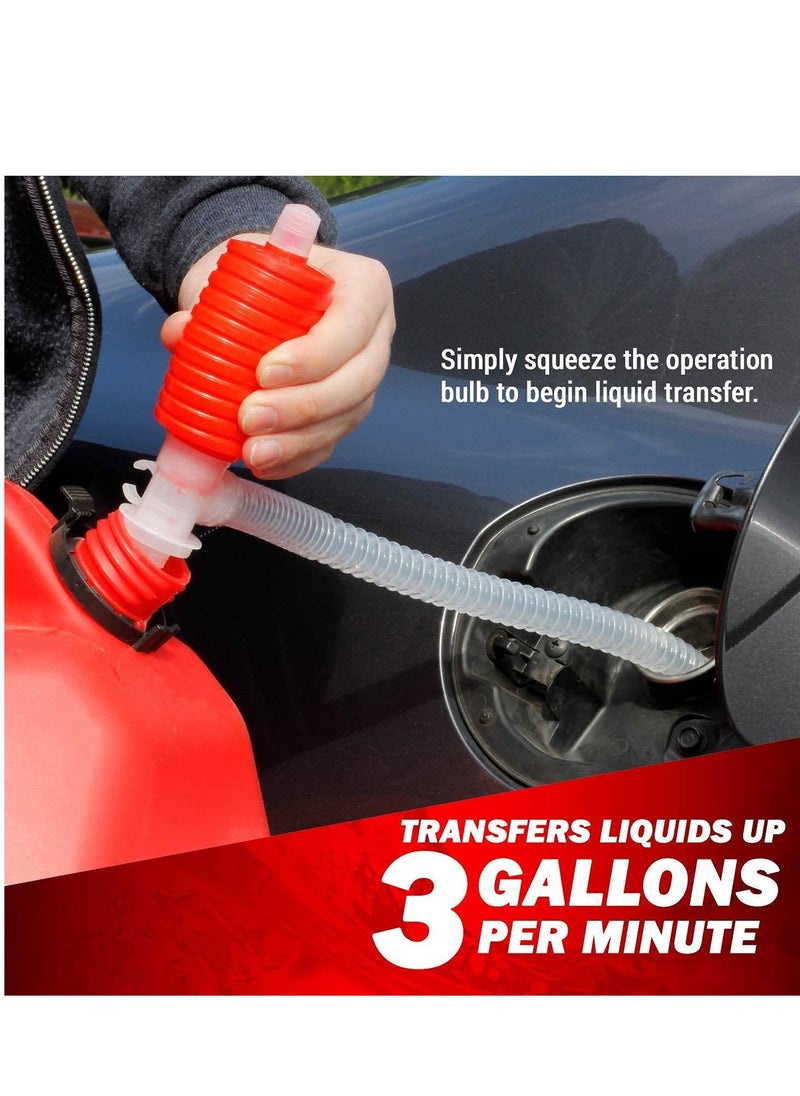 SYOSI - Liquid/Fuel Transfer Siphon Pump - Large Squeezing Syphon for Lawn Mowers & Manual Pumping Petrol, Water, and more! - Image 1