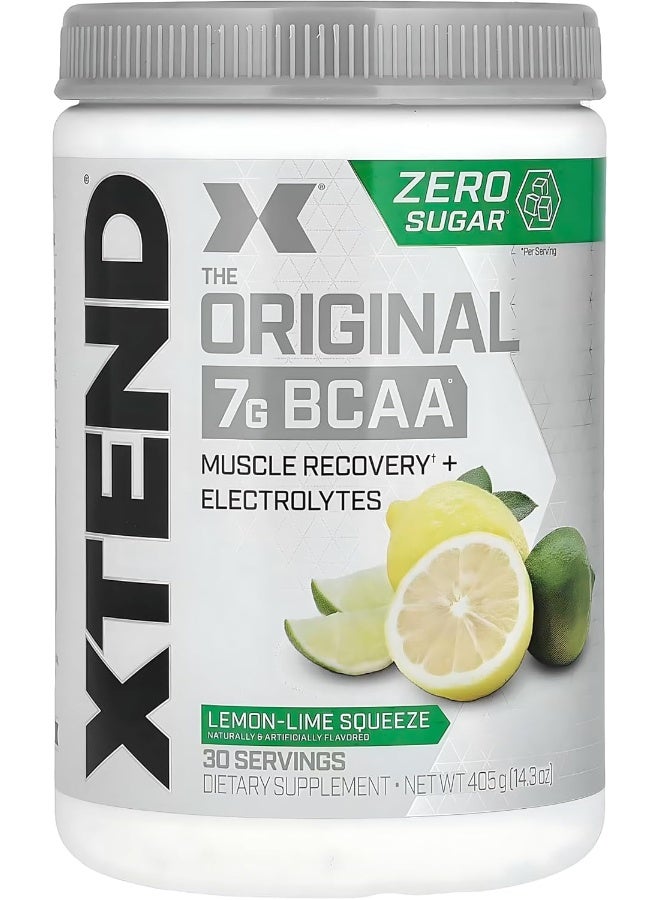 XTEND Original BCAA Powder Lemon Lime Squeeze - ZERO CALORIE, ZERO CARB, ZERO SUGAR - Post Workout Muscle Recovery Drink with Amino Acids - 7g BCAAs for Men & Women - 30 Servings (Packaging May Vary) - Image 1