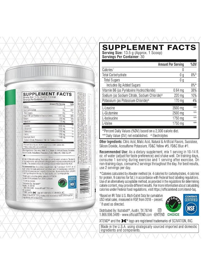 XTEND Original BCAA Powder Lemon Lime Squeeze - ZERO CALORIE, ZERO CARB, ZERO SUGAR - Post Workout Muscle Recovery Drink with Amino Acids - 7g BCAAs for Men & Women - 30 Servings (Packaging May Vary) - Image 4