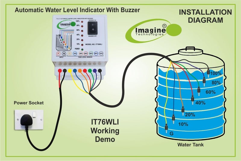 Imagine Technologies Water Level Indicator with Alarm on Tank Full with 7 Sensors (White, IT76WLI) (WITHOUT WIRE) - Image 3