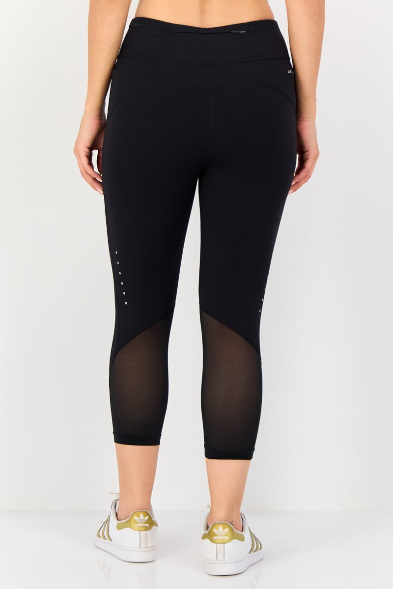 Nike سراويل رياضية نسائية مناسبة للجري 3/4، سوداء - Image 2