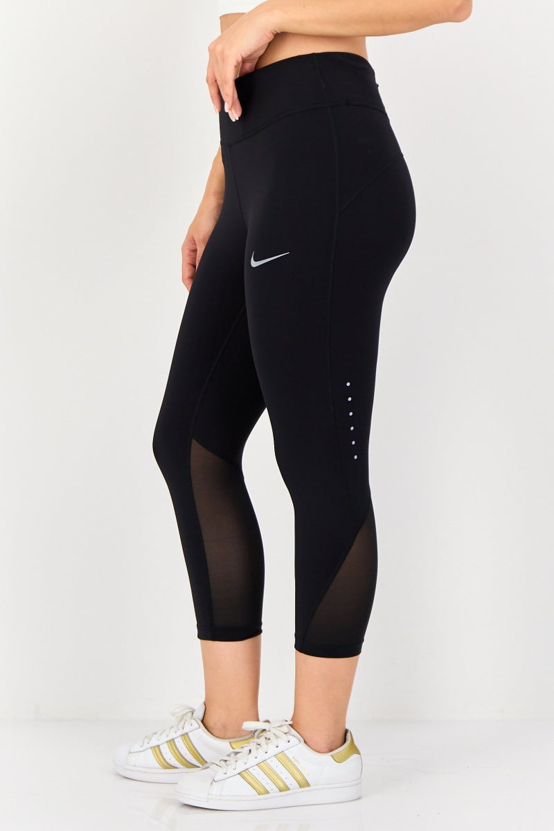 Nike سراويل رياضية نسائية مناسبة للجري 3/4، سوداء - Image 3