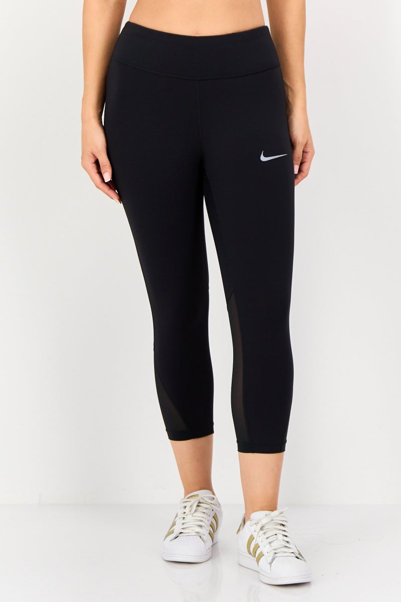 Nike سراويل رياضية نسائية مناسبة للجري 3/4، سوداء - Image 1