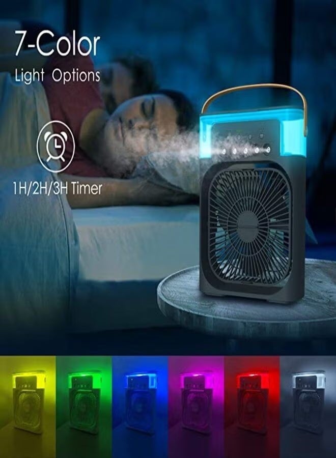 Portable Air Cooler Fan with USB Rechargeable Cooling, Humidifier & LED Night Light – Mini Personal Air Conditioner for Home, Office, Bedroom, Travel & Outdoor Use, Quiet Energy Saving Design - Image 5