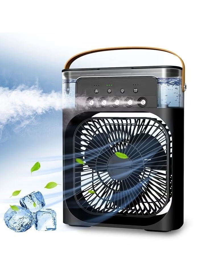 Portable Air Cooler Fan with USB Rechargeable Cooling, Humidifier & LED Night Light – Mini Personal Air Conditioner for Home, Office, Bedroom, Travel & Outdoor Use, Quiet Energy Saving Design - Image 1