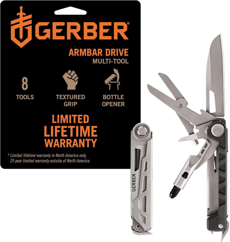Gerber سلاح ذراع الجير 8 في 1 سكين جيب EDC متعددة الاستخدامات مع مفك، شفرة 2.5 بوصة، أونيكس - Image 1