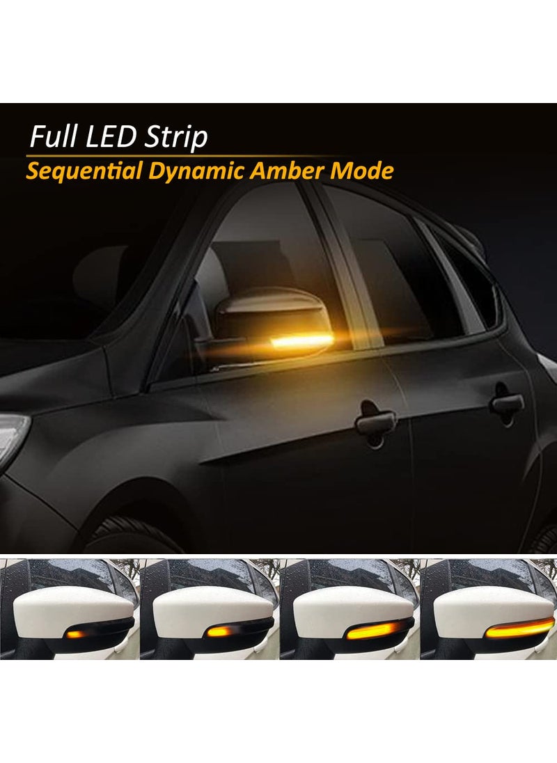 D-Lumina Smoked Lens Side Mirror Marker Light Sequential Amber Compatible with 2013-2018 Fo-rd Kuga Escape Ecosports, 2012-2018 Focus ST RS, 2013-2017 C-Max, Side Marker Blinker Turn Signal Light