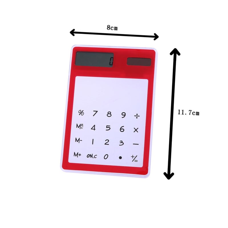 Transparent Solar Calculator Touch Panel Portable Retro Style for School Office Home - Image 3
