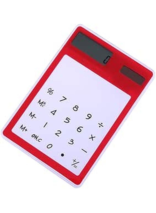 Transparent Solar Calculator Touch Panel Portable Retro Style for School Office Home - Image 1