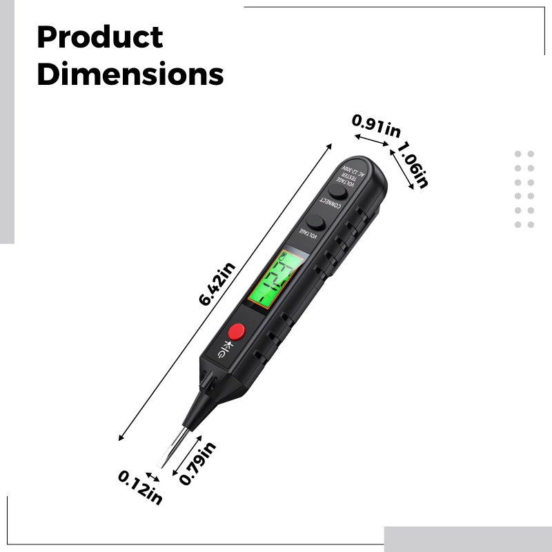 Dual Mode Voltage Tester 12 300V Digital Display With Sound Light Alarm - Image 3