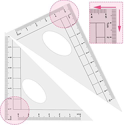Akuoly Geometry Set Maths Compasses for Grade Students Back to School Supplies with Compasses Protractor in Carry Case, Pink - Image 3
